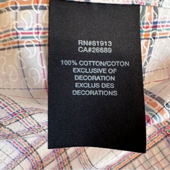 Robert Graham X Men's Long Sleeve Button Front Flip Cuff Shirt Size Medium Plaid - Picture 6 of 7